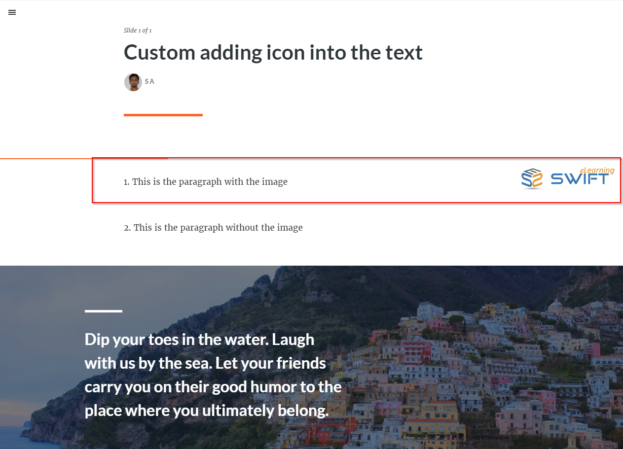 adding custom image into the text - articulate rise 12
